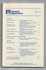 Hispanic linguistics Vol 2 no 1 / 1985 Linguistics