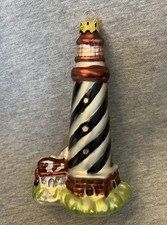 OLD WORLD CHRISTMAS CAPE HATTERAS LIGHTHOUSE GLASS CHRISTMAS ORNAMENT