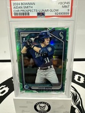 2024 Bowman Aidan Smith Chrome Prospect Lunar Glow RC PSA 9
