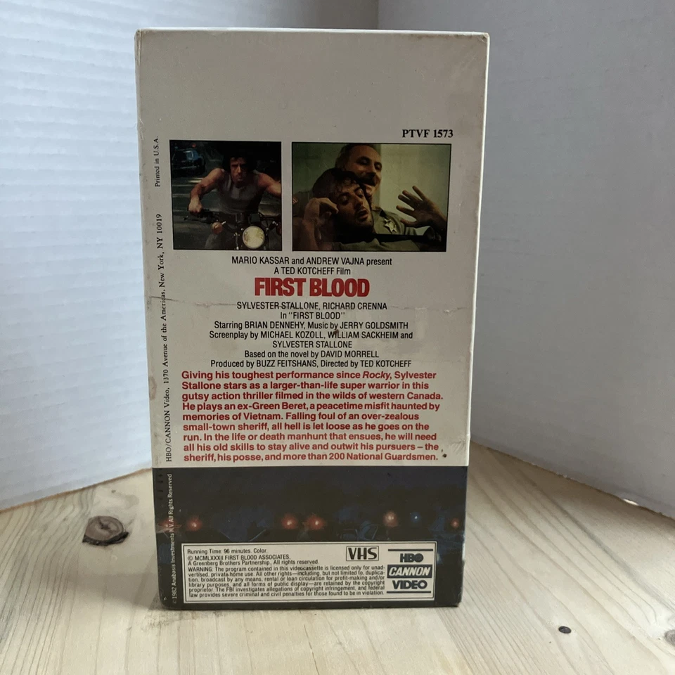 FIRST BLOOD RAMBO VHS Factory sealed 1982 HBO Cannon Video - Image 4 of 4