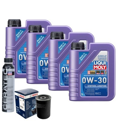 Motoröl 0W30 LIQUI MOLY Synthoil Longtime 4L+BOSCH Ölfilter +Cera Tec