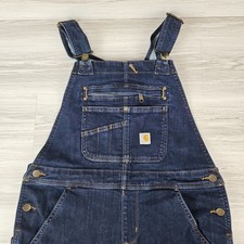 Carhartt Womens OR4044-W Relaxed Fit Denim Bib Overalls Blue Medium 8-10