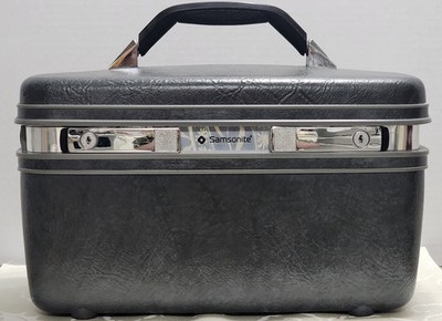 VTG Gray Samsonite Profile II Hard Shell Train Case w/ Tray NO KEY *US Seller*