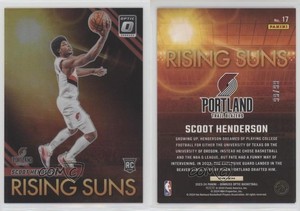 2023-24 Panini Donruss Optic Rising Suns Red Prizm /99 Scoot Henderson Rookie RC
