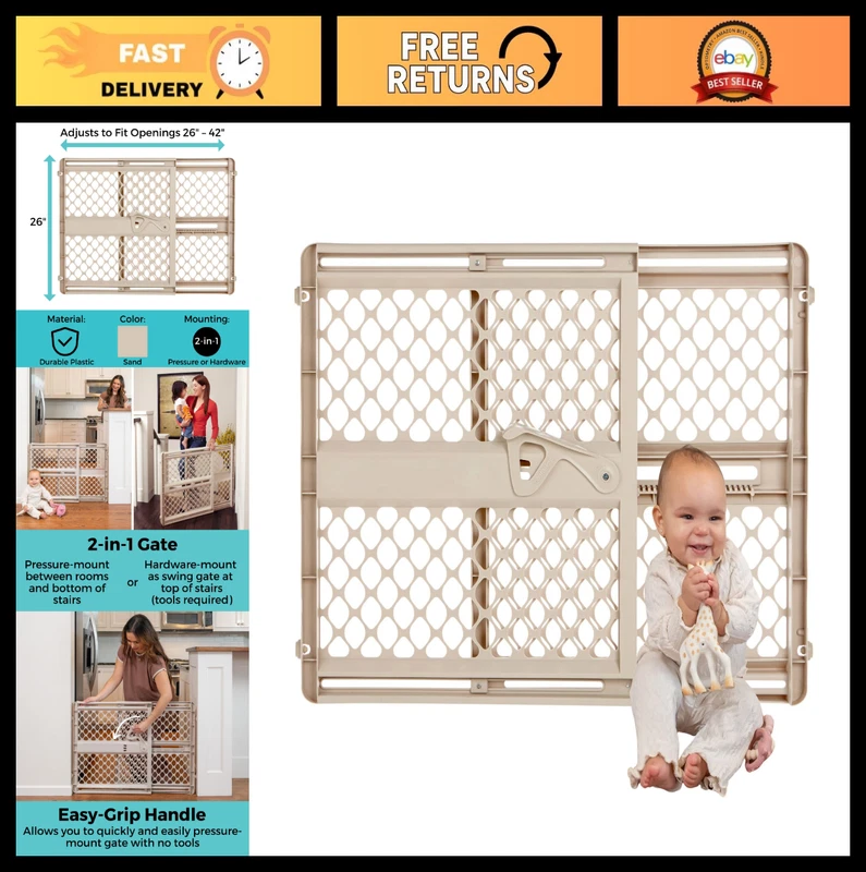 Adjustable Plastic Baby Gate Stairs Doorways