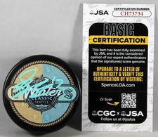 JADEN SCHWARTZ SIGNED 2024 SEATTLE KRAKEN WINTER CLASSIC PUCK AUTOGRAPH JSA COA