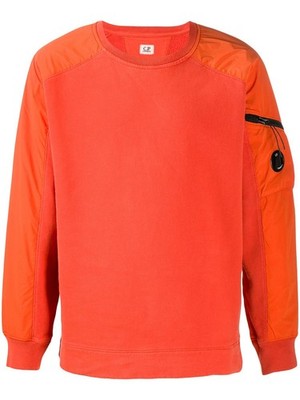 C.P. COMPANY NYCRA PATCH POCKET SWEATSHIRT ORANGE SIZE L ''NWT''