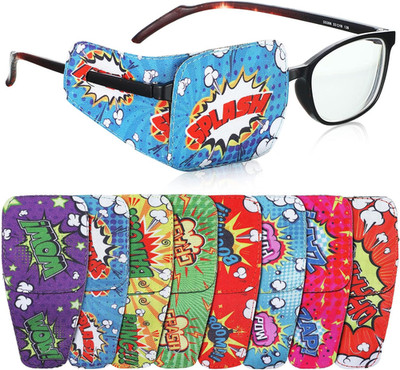 8 Pcs Eye Patches for Kids, Eyepatch for Glasses to Cover Either Eye Cartoon Eye
