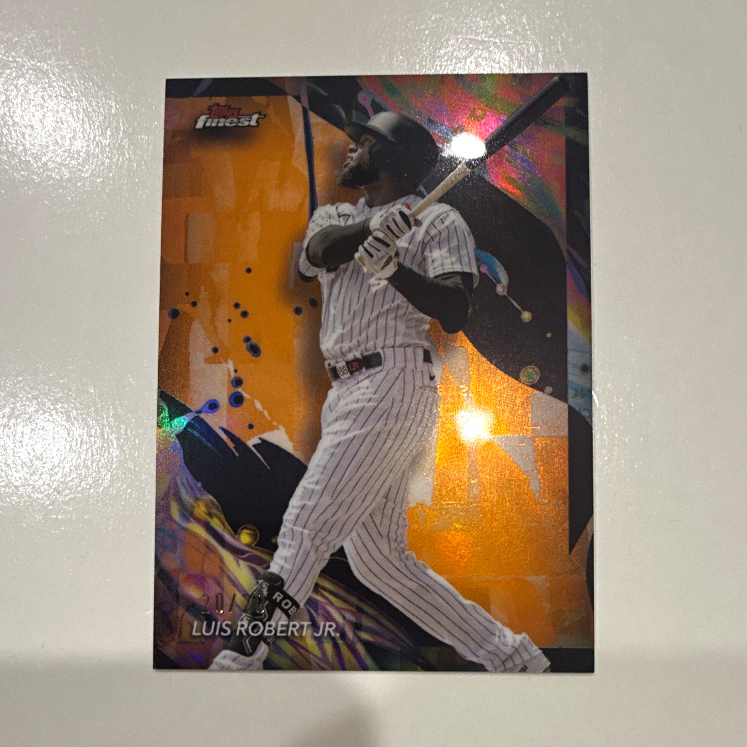 Topps 2024 Finest Luis Robert Jr. White Sox #153 Uncommon Orange Refractor /20