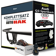 Für AUDI Q3 Sportback Typ F3N Anhängerkupplung starr +eSatz 7pol uni. 06.19- NEU