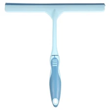 Shower Squeegee 9.8 Inch Cleaner Tool with Hole for Glass Window, Blue