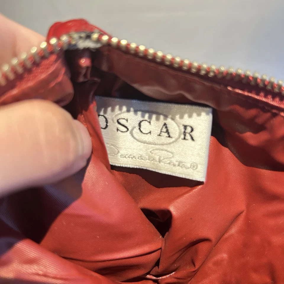 Bolso Oscar de la Renta Rojo Bolsa Cuero Cremallera Foto 3 de 3