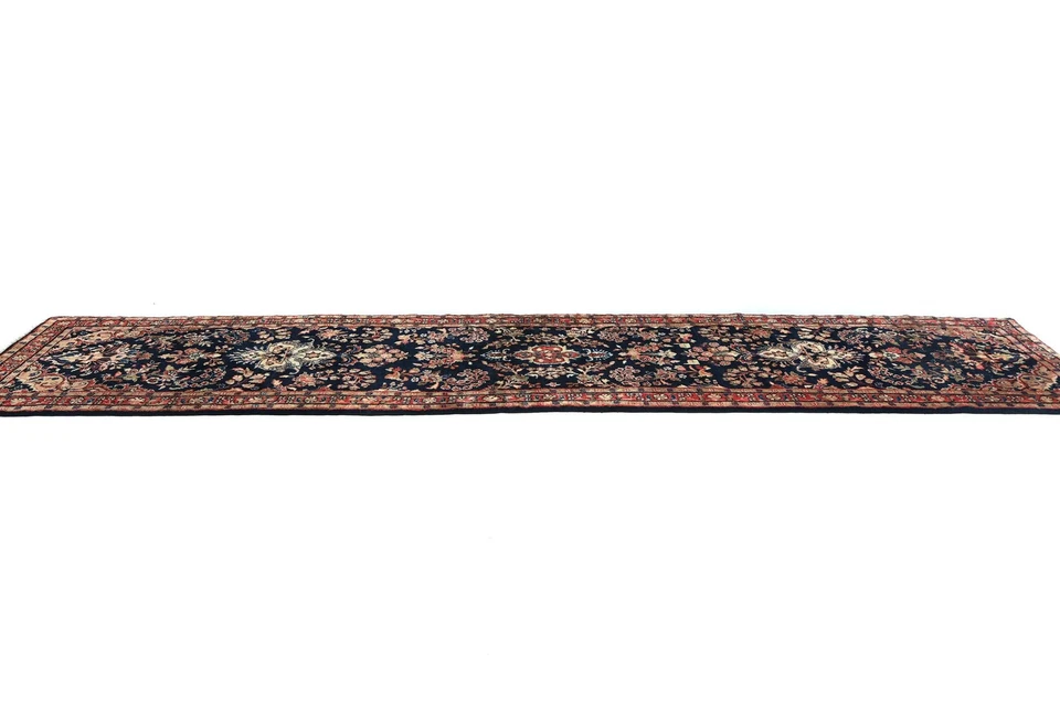 Alfombra de corredor tribal vintage hecha a mano 3X15 pies diseño floral alfombra de pasillo oriental Foto 4 de 4
