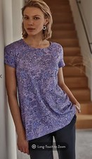 NWT PURE JILL J JILL SS SCOOP NECK PIMA ELLIPTICAL TEE-XL-LAVENDER FLORAL-NICE