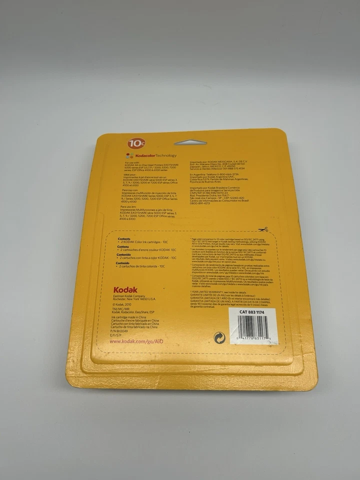 Cartuchos de tinta para impresora Kodak Color 10C (2) paquete doble 2x420 páginas nuevos Foto 2 de 4