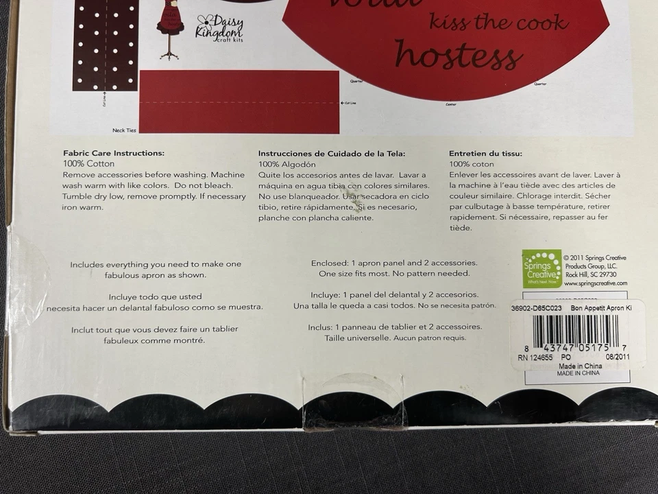 Daisy Kingdom Classy N Chic Delantal con Cuentas Kit de Costura ADULTO Cotizaciones Cuentas Flor Foto 3 de 4