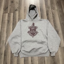 Vintage Russell Athletic Hoodie Made in USA Size L Heather Gray 90s University