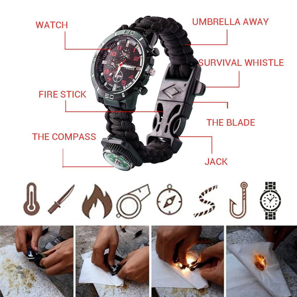 Survival bracelet watch sales