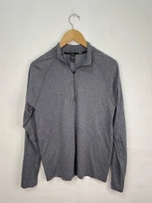 RHONE Men's Size Small Gray Versatility Perforated Yoke Quarter Zip Training Top