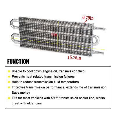 Transmission Oil Cooler+Hose /Mounting Kit 4 Row Radiator Auto-Manual Aluminum - Foto 2