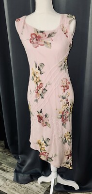 ADRIANNA PAPELL Women's 100% Silk Pink Multicolor Floral Fairy Print Dress  Sz 8 | eBay