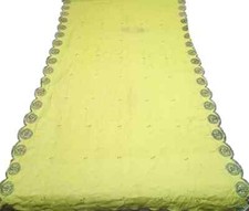 Heavy Green Vintage Dupatta Georgette Embroidered Long Stole Wrap scarf Hijab