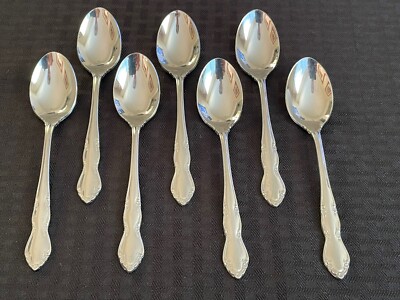 7 EXCEL 18-0 Korea EXF2 Stainless Oval Soup Spoons 7  NEW