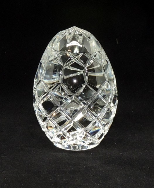 4" High Crystal Egg Faceted Paperweight Heavy FLAW eBay