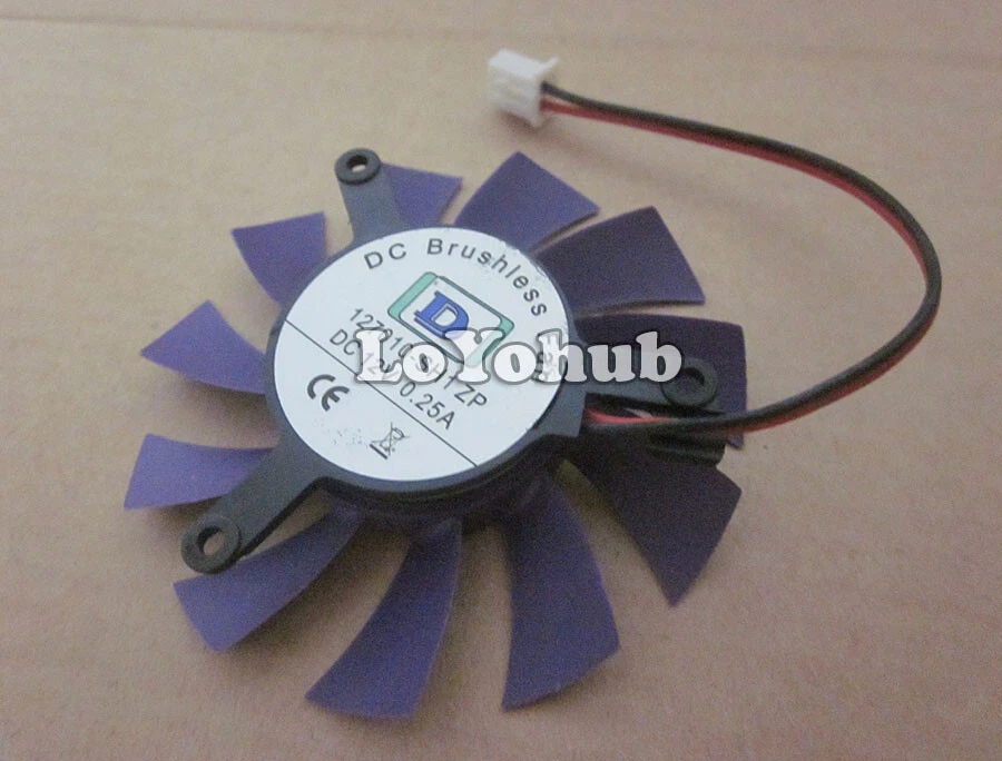 127010-SH1ZP DC12V 0.25A Cooling Fan Diameter 65mm hole distance 42mm 2wire 2pin - Image 2 of 4