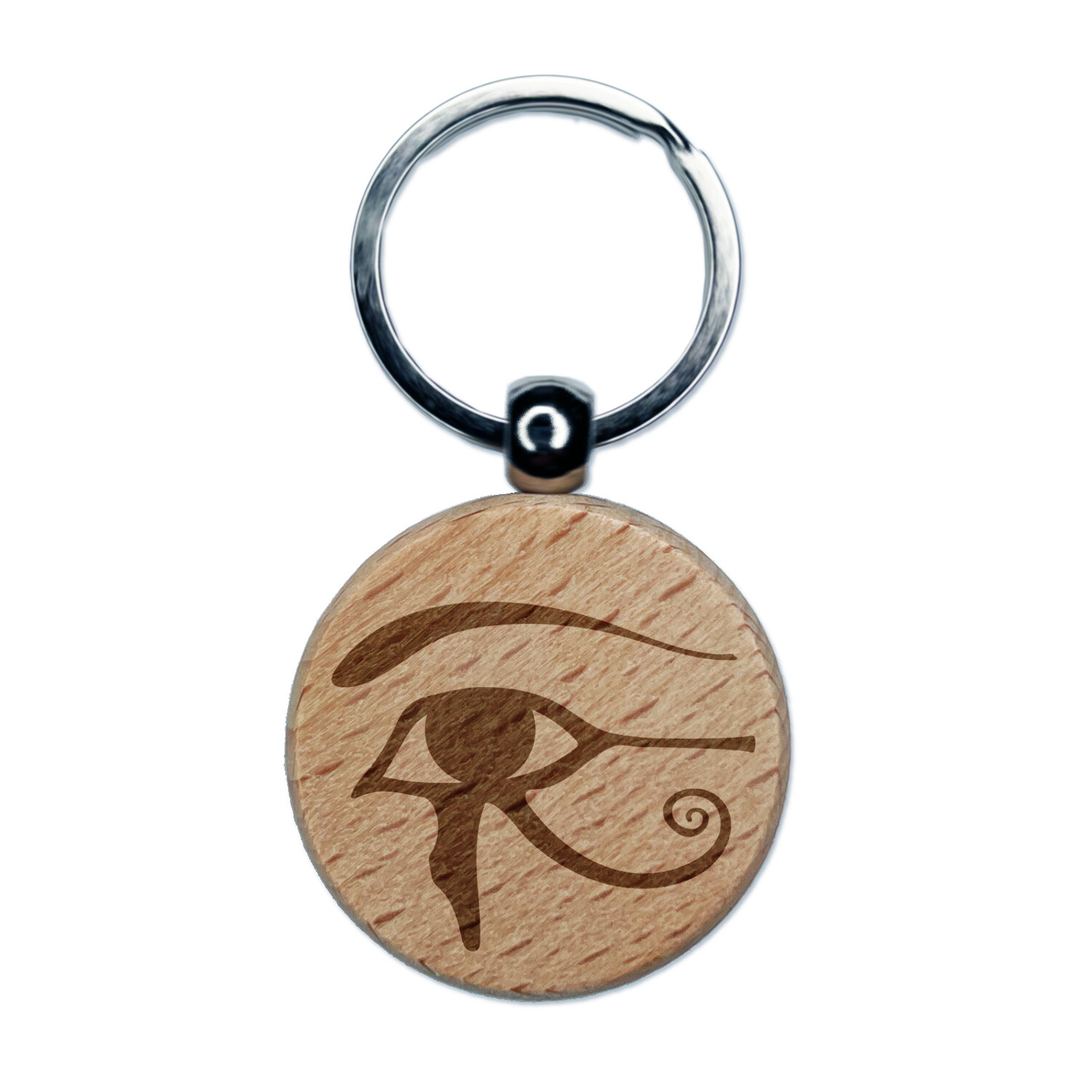 Eye of Horus Egyptian Protection Symbol Wood Engraved Keychain
