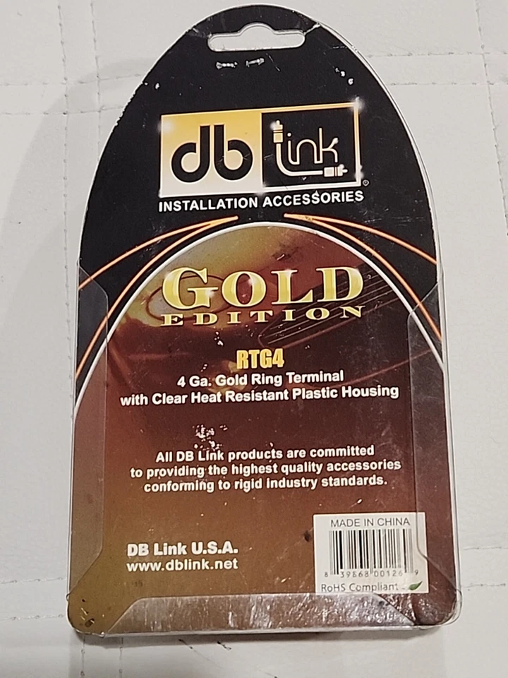 db Link Gold Edition RTG4 + & - 4 Ga. Ring Terminals w/Outer Protector Sleeves - Image 3 of 4
