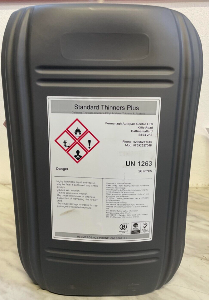 40x 20L Litres Cellulose Standard Thinners Gun Wash Spray Cleaner Paint