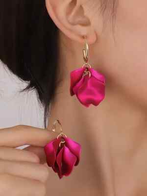 Boho Rose Red Sweet Floral Earrings Wedding Fashion Women Girls Fashion New