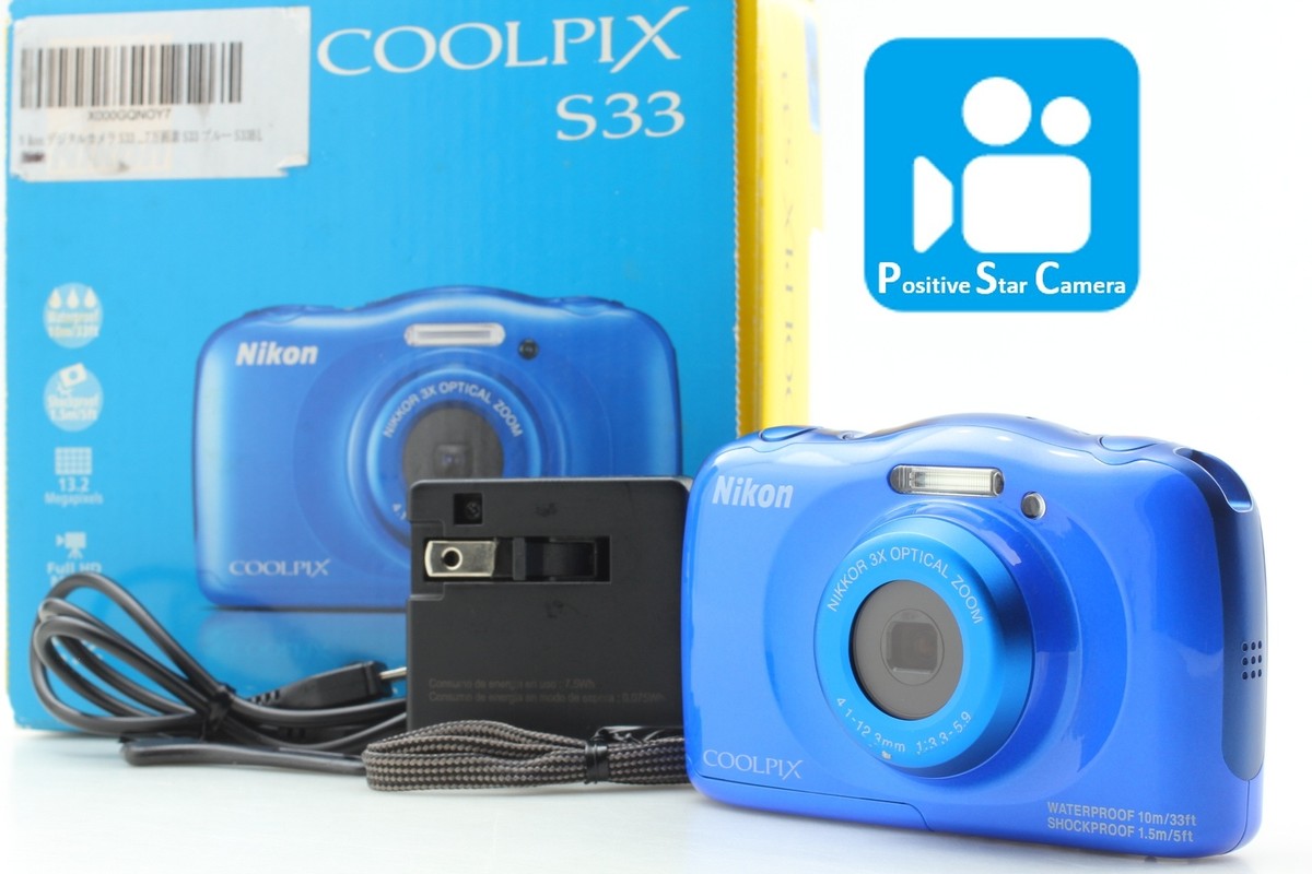 Nikon COOLPIX S33 青 防水カメラ Amazon.com : Nikon COOLPIX S33 Waterproof Digital Camera