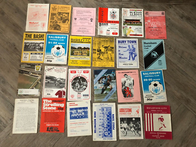 Football programmes x 24 Non League Poole Town aways job lot
