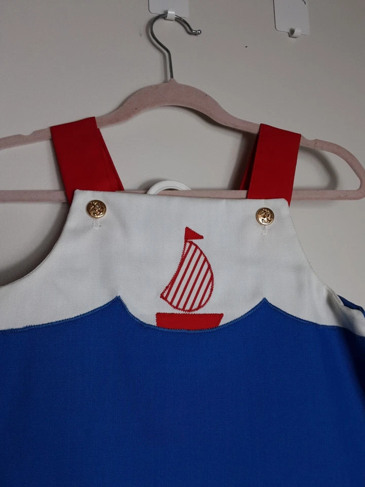 De Colección Little Bitty Outfit 3T Velero Top Con Bloomers Rojo Blanco Azul Marinero Foto 3 de 4