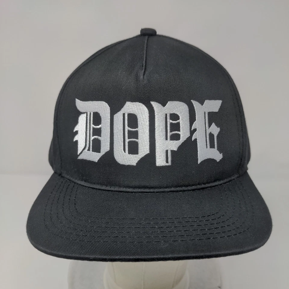 Sombrero DOPE Snapback Negro Talla Única Ajustable Bordado Agujeros Ventilados Foto 2 de 4