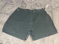 New Vtg Chic Mom High-Waist Green Denim Mom Shorts Womens Sz 18 / 32 Waist