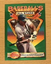 1993 TOPPS FINEST BASEBALL BASE ALL STARS JUAN GONZALEZ TEXAS RANGERS 1
