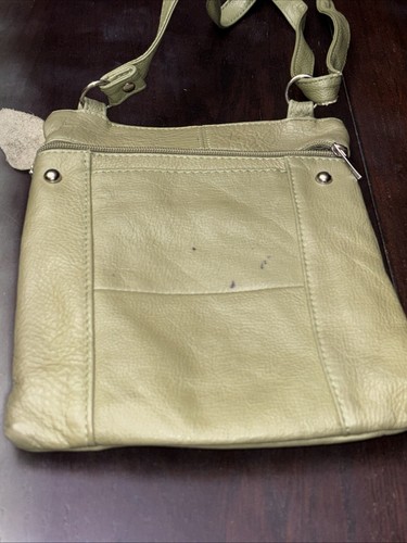 Bandolera pequeña de cuero verde sin marca correa ajustable 9,5x8x2 - Imagen 5 de 16