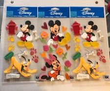 Disney stickers by EK Success - Mickey, Minnie  Pluto 3 pieces - New