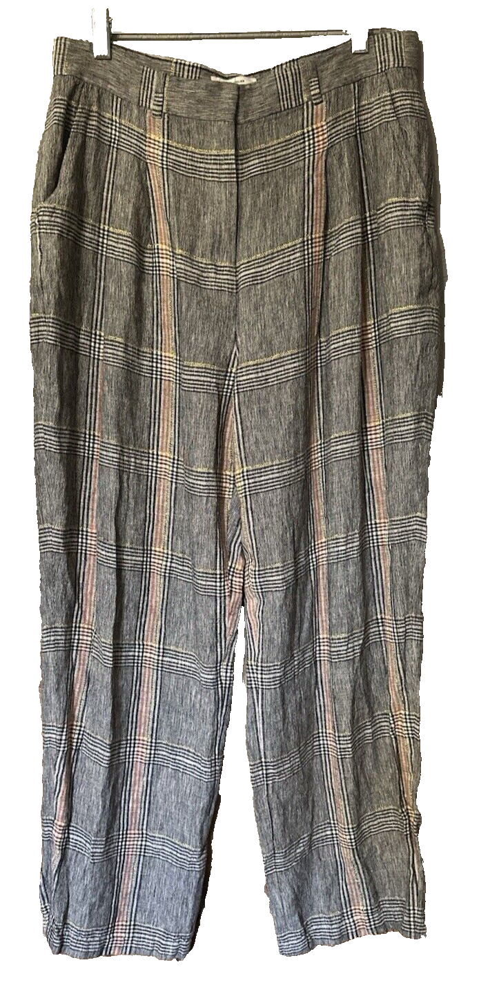 ALTRA & Other Stories Pantalone Lino Donna 12 Plaid Metiliano Carriera Officecore Business