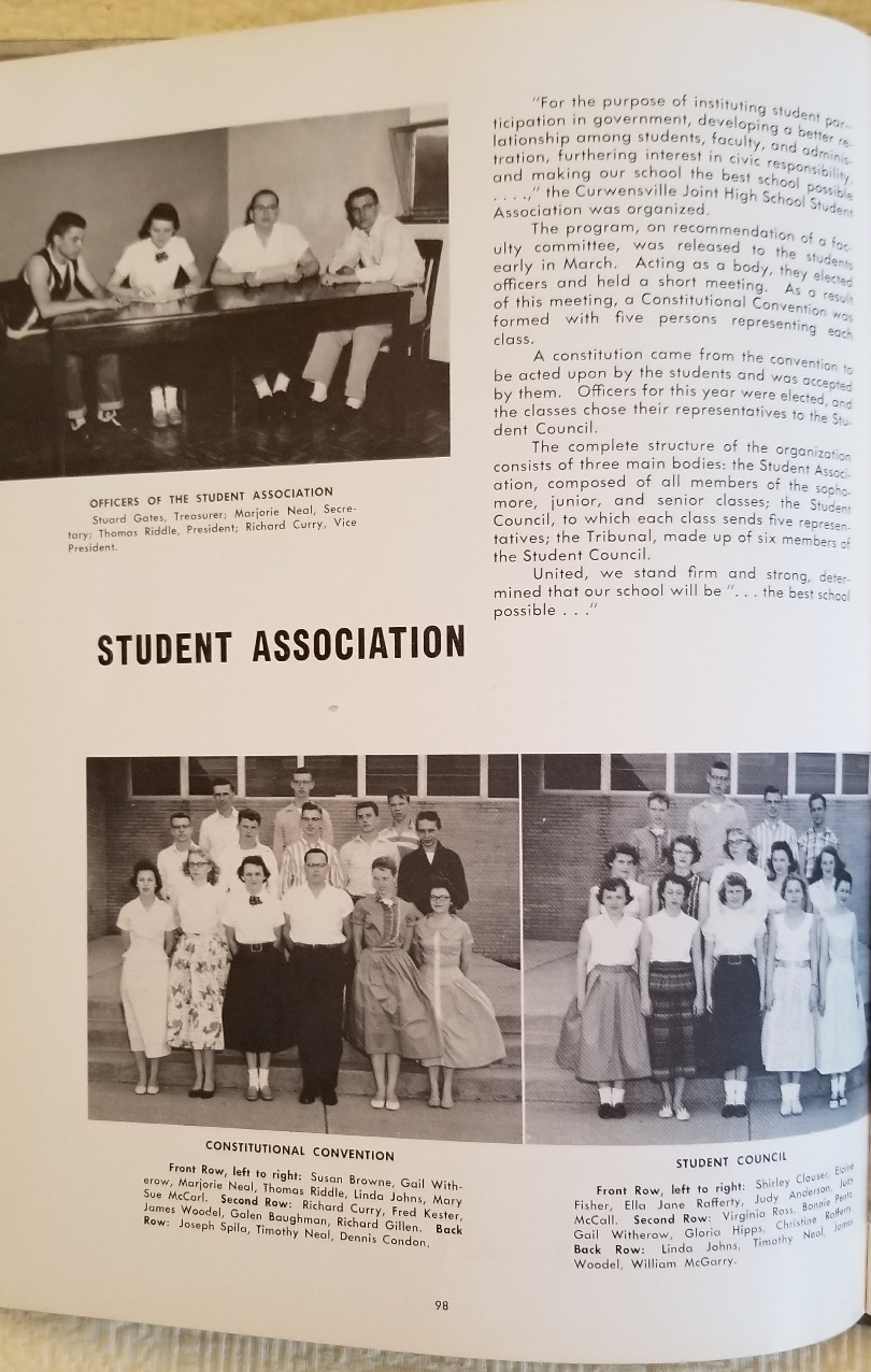 1957 Curwensville Joint High School "the Echo" yearbook Curwensville