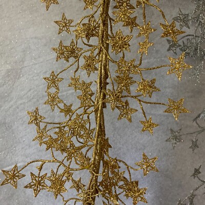 1,8 m 6 Fuß Gold oder Silber Glitzer Stern Weihnachten Girlande Gisela Graham Mantel Dez