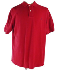 Polo Ralph Lauren Polo Shirt Men's RED XL Short Sleeve Navy Blue PONY