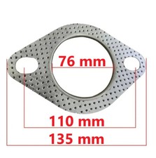 Auspuffflansch Auspuff Dichtung Flansch 2,99 Zoll / 76mm- mehrlagig dick 2 Loch