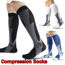Compression Socks  Sports Stockings Knee High Women Men Sports 20-30 mmHG