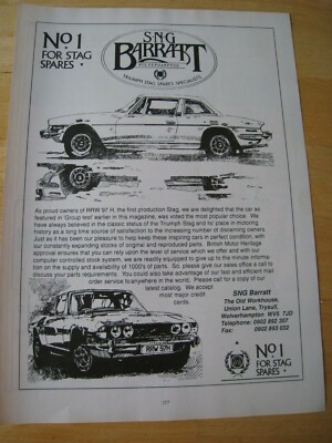 SNG BARRATT WOLVERHAMPTON AUTOERSATZTEILE SPEZIALISTEN POSTER WERBUNG A4 GRÖSSE DATEI 7