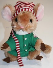 Vintage 1981 Dakin Priscilla HIllman Christmas MOUSE Plush Toy GUC Holiday Decor
