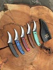 Moon Boot Knife, Pikal, Elvia fusion 12c27 steel leather sheath Owltown Pivia